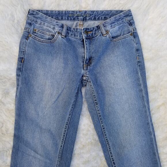 Studded Bootcut Jeans MK Michael Kors Size 2 Stretch Denim Embellished Pockets - Picture 2 of 11